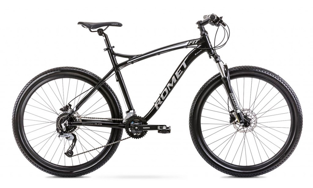 Фотография Велосипед ROMET Rambler Fit 27,5" 2021, размер L, Серебристо-черный
